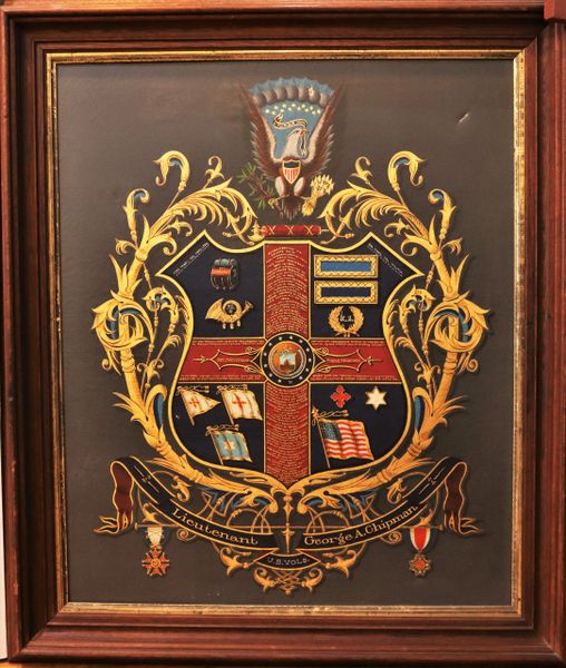 Painted Escutcheon of Captain George W. Towle, 10th New Hampshire Infantry