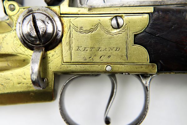 Ketland & Co. Over Under Flintlock Pistol Circa 1790 / SOLD