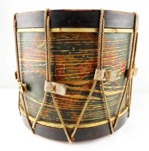 Civil War Regulation Eagle Drum Carved Identification on Bottom Rim “L.S. Porter” / SOLD