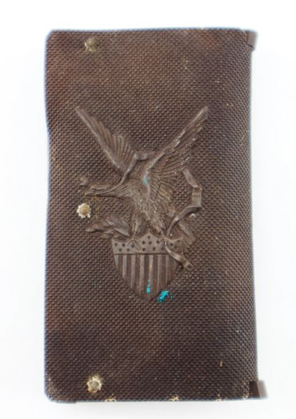 Civil War Era Gutta Percha Match Safe with Eagle / SOLD