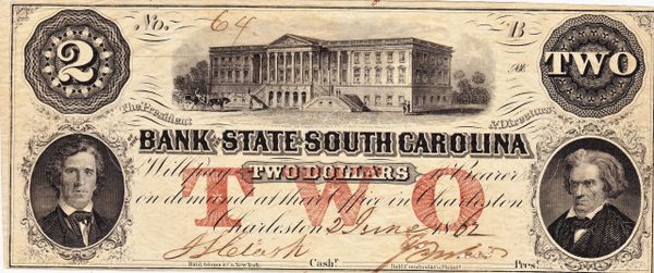 The Bank of the State of South Carolina Two Dollar Note