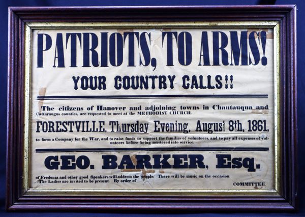Civil War Recruiting Broadside Wonderful early war example! / SOLD