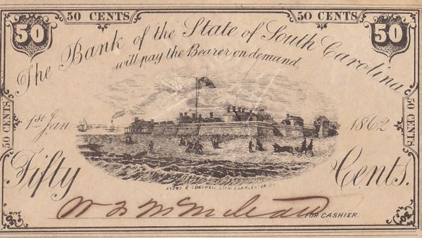 The Bank of the State of South Carolina Fifty Cent Note