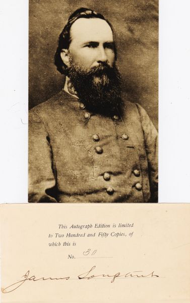 Confederate General James Longstreet Autograph