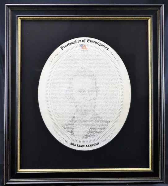 Abraham Lincoln Engraving The “Emancipation Proclamation” / SOLD