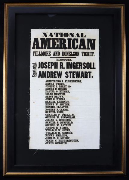 1856 United States Presidential Election The “Know Nothing Party” Fillmore and Donelson Ticket