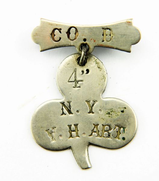 Silver Corps Badge from the 4th New York Heavy Artillery, Company “B”
