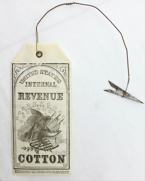 1863 United States Internal Revenue Cotton Bale Tag
