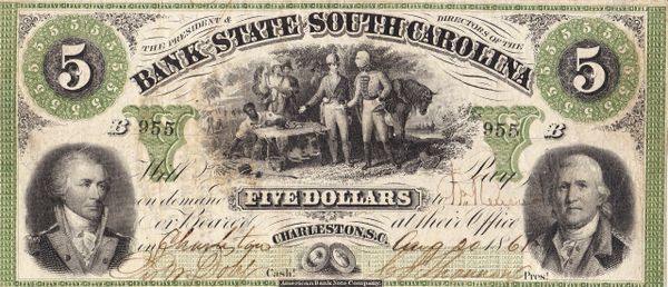 The Bank of the State of South Carolina One Dollar Note