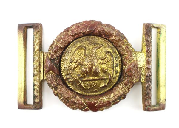 Image of Union Naval Officer's gilt brass belt buckle