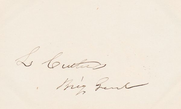 Autograph of General Lysander Cutler Gettysburg Commander