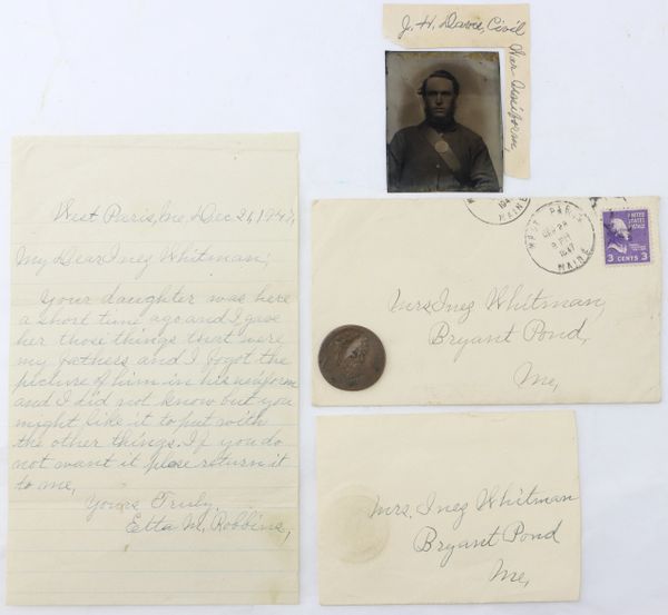 Identified Maine Soldier and Coin / SOLD