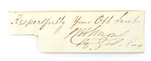 Autograph of General William Hemsley Emory / SOLD
