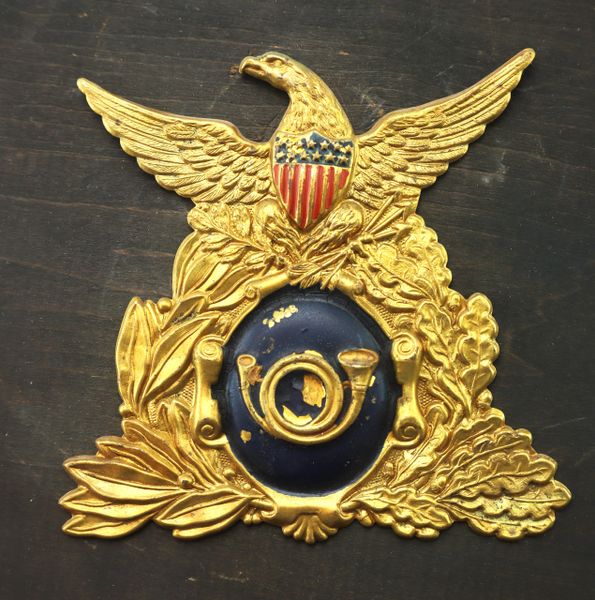 Union Chasseur Hat Plate on Display Board / SOLD