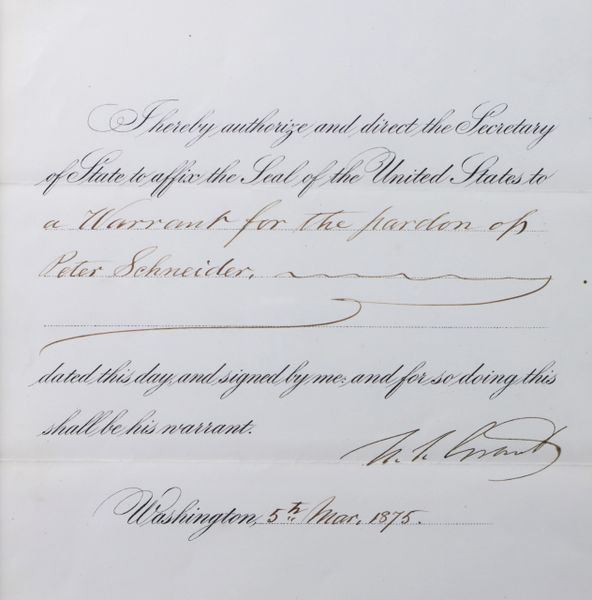President U.S. Grant Signature / SOLD