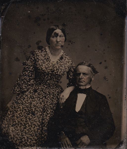 Older Man and Middle Aged Women Fourth Plate Ruby Ambrotype / Sold