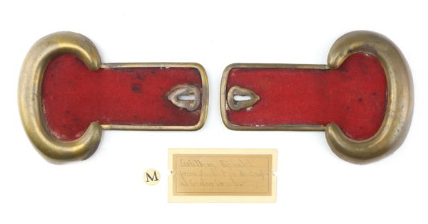 “Artillery Epaulets from Jacket picked up at Cedar Creek” / Sold