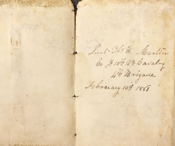 Confederate Officer’s Ledger Lieut. Tho. W. Martin – Co. H. 10th VA Cavalry – 4th Brigade February 10th 1863 / SOLD