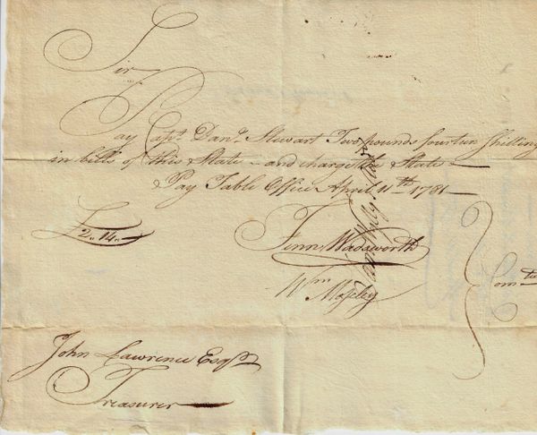 Revolutionary War Pay Document / SOLD