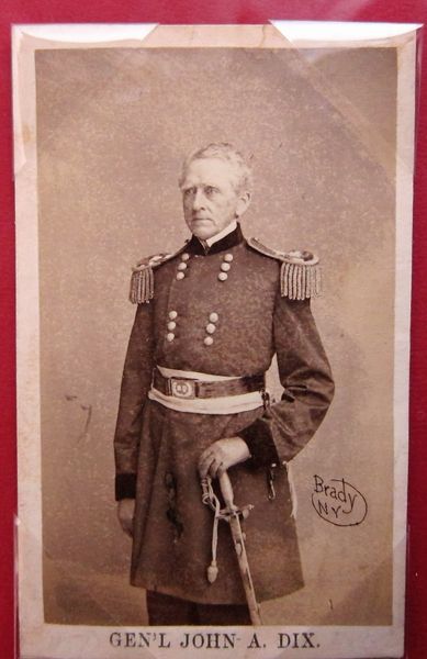 General John A. Dix Original Framed CDV With War Dated Letter / Sold