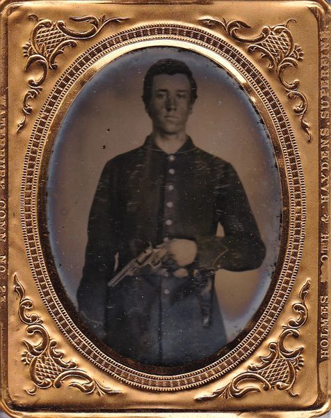 Soldier with Colt Model 1849 "Pocket" Revolver Ninth Plate Tintype