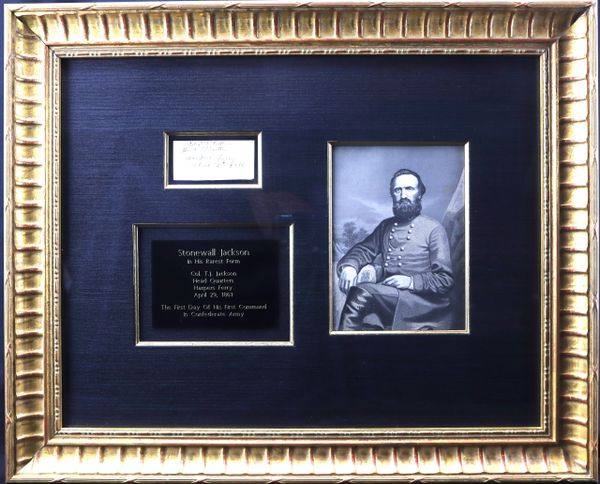 Stonewall Jackson Autograph In His Rarest Form! / SOLD