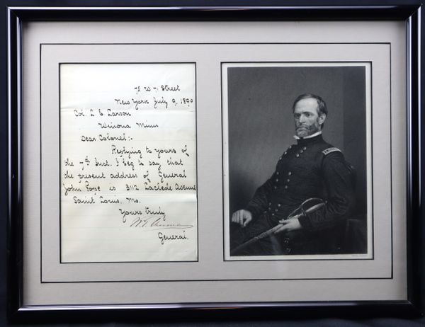 William T. Sherman Signed Letter / SOLD