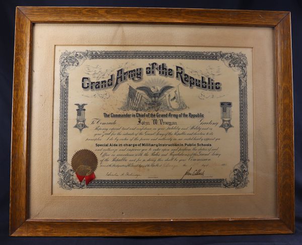 Framed G.A.R. Document