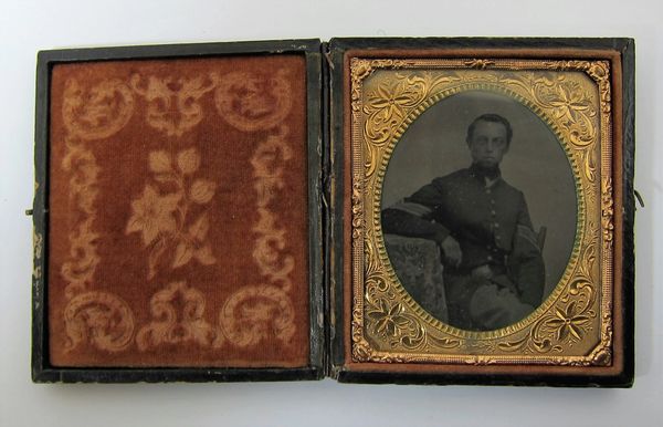 Seated Infantry Corporal Tintype Sixth Plate / Sold