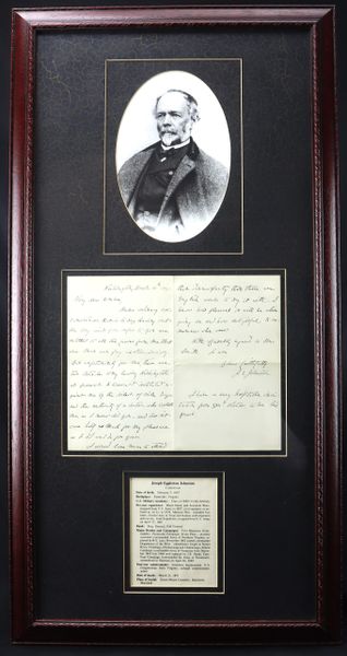 Joseph E. Johnston Document / SOLD