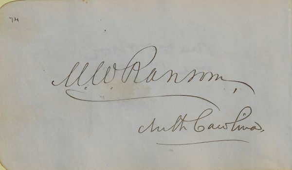 Matt W. Ransom Autograph / SOLD