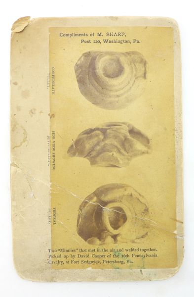 Unique Cabinet Card Photograph of Union and Confederate Mini Balls / SOLD