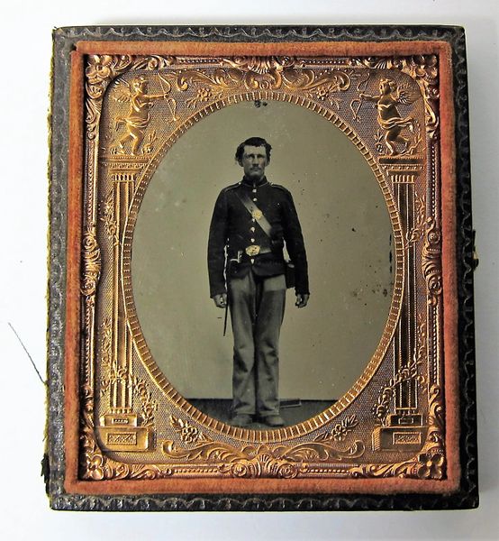 New York Soldier Rufus W. Child Sixth Plate Tintype / SOLD