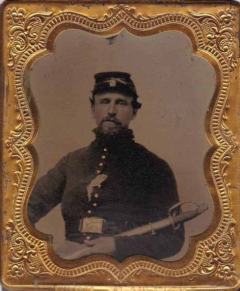 Union Cavalryman with Saber Tintype Sixth Plate