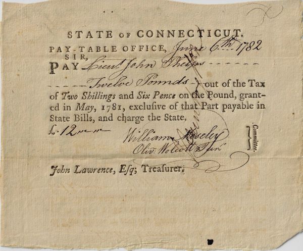 ​Revolutionary War Pay Document