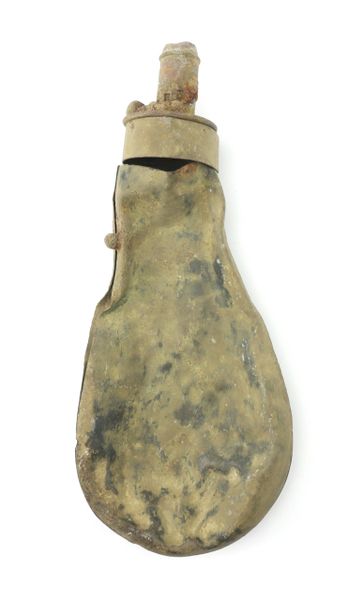 Civil War era embossed zinc powder flask - Ruby Lane