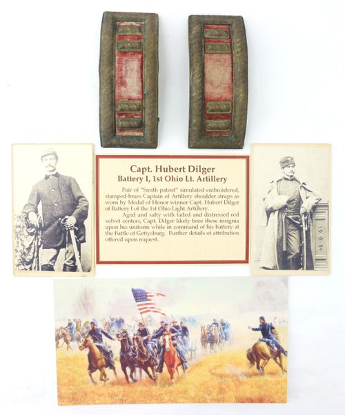 Shoulder Bars of Captain Hubert Dilger Medal of Honor Recipient - Sold