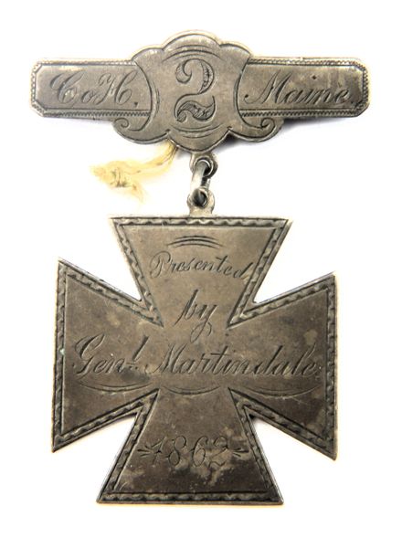 Company H, 2nd Maine Infantry Badge Presented by General John H. Martindale for Gallantry at the Battle of Bull Run and Siege of Yorktown