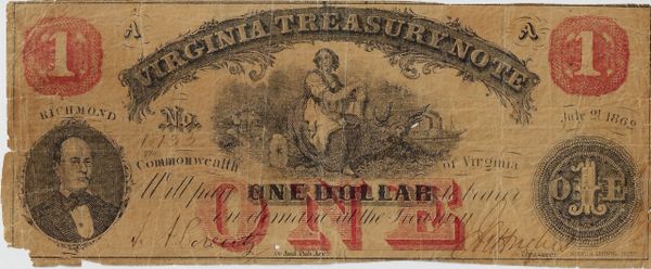 Incredible History on a Virginia Treasury Note Battle of Fredericksburg – 48th Virginia