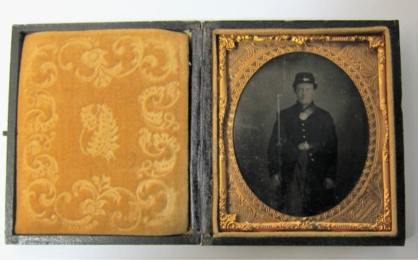 Soldier with Model 1816 Musket Sixth Plate Tintype