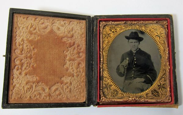 Cavalryman with Saber Sixth Plate Tintype