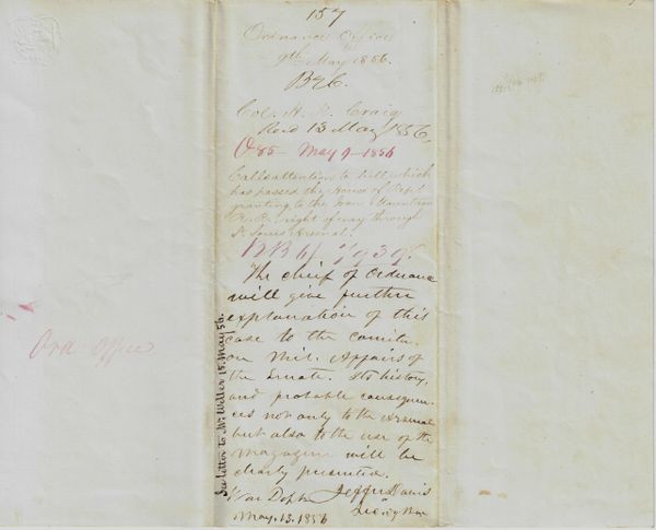 Military Document with Lengthy Endorsement By Jefferson Davis as Secretary of War!