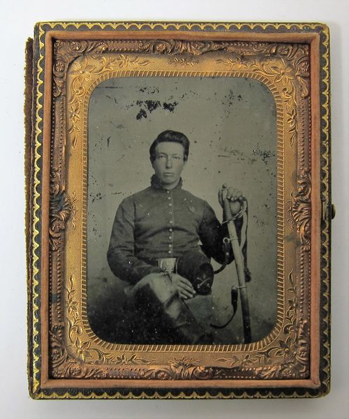 Young Union Cavalryman Quarter PlateTintype / Sold