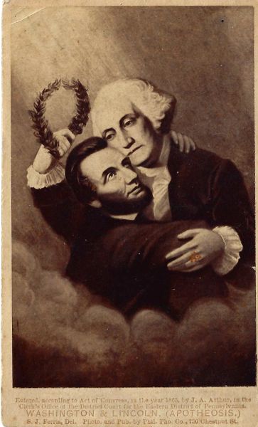 CDV, Lincoln and Washington Apotheosis / SOLD