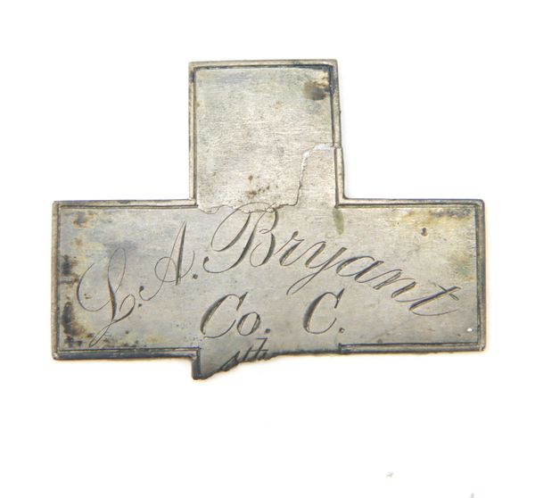 Killed in Action at the Wilderness This Inscribed Silver Sixth Corps Badge 4th Vermont Infantry / SOLD