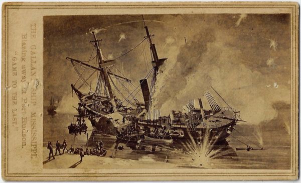 CDV of Vicksburg Naval Fight / SOLD