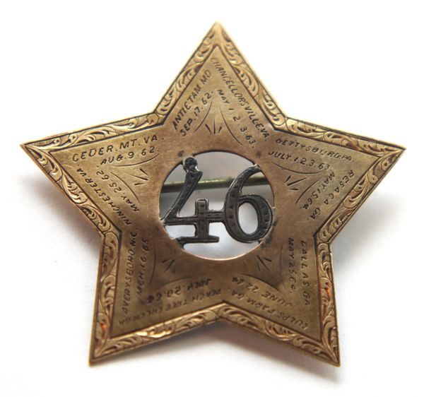 4 Karat Gold Corps Badge with Copious Battle Honors Lieutenant Colonel James L. Selfridge / SOLD