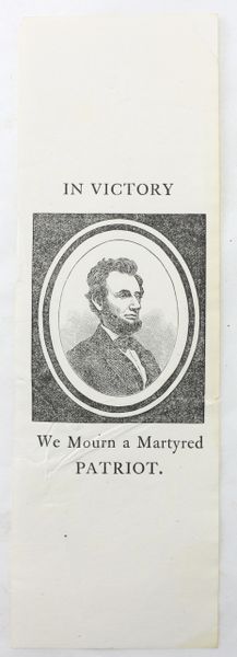 Paper Lincoln Mourning Ribbon 1865 / SOLD