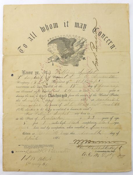 African American Soldier’s Discharge / SOLD