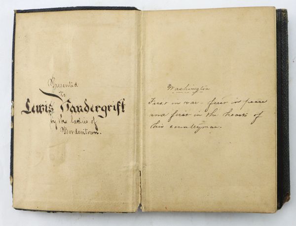 Inscribed Pocket Bible Pvt. Lewis P. Vandergrift, 1st New Jersey Cavalry / SOLD